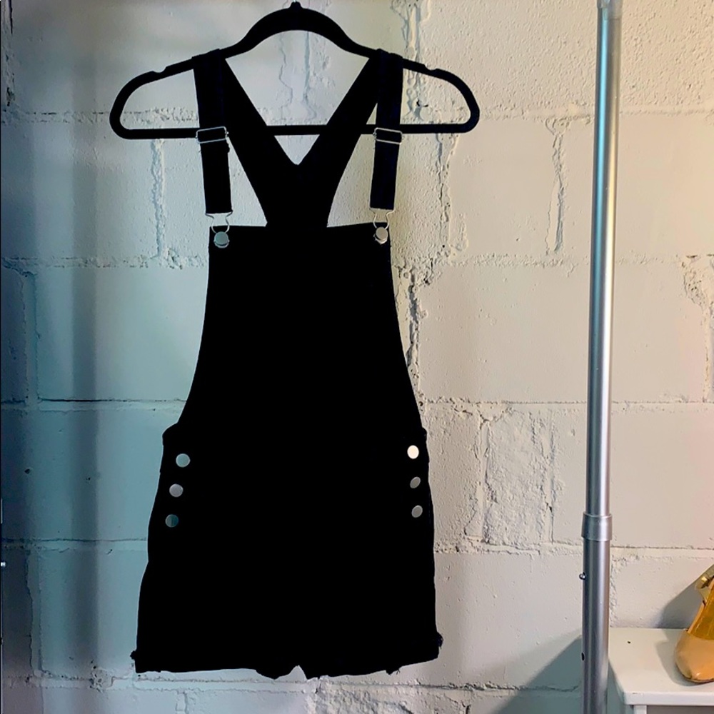 Black Jean Romper Coveralls